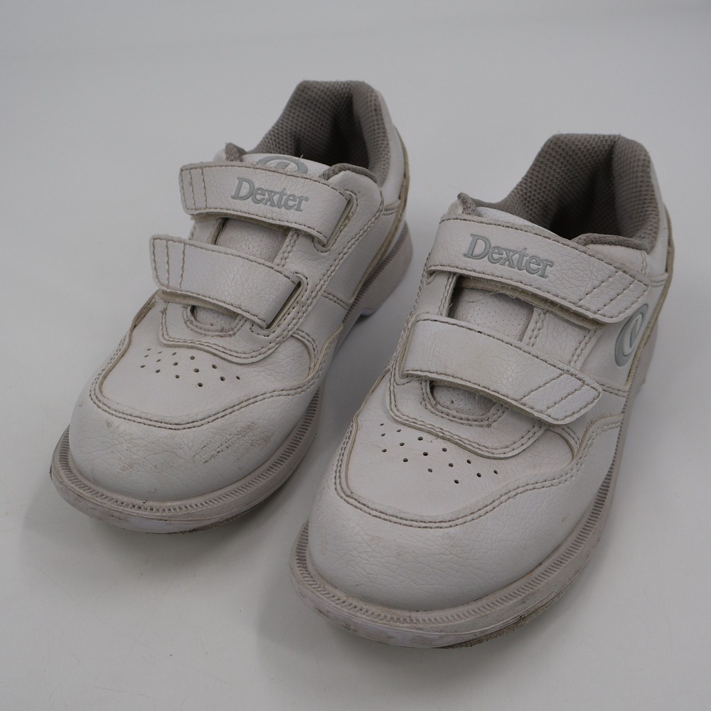 Dexter V-Strap Bowling Shoes Mens 4 White Hook and Loop Slide-Rite B2513-9